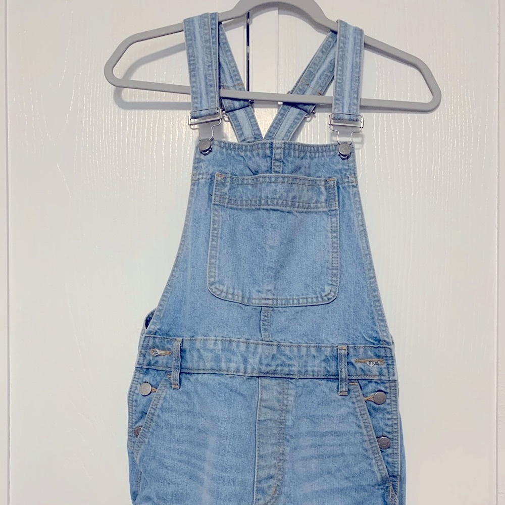 Light blue shorts overalls